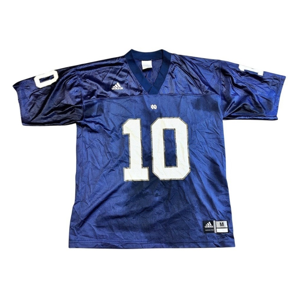 adidas Notre Dame Fighting Irish #10 Football Jersey Navy Blue Men's M